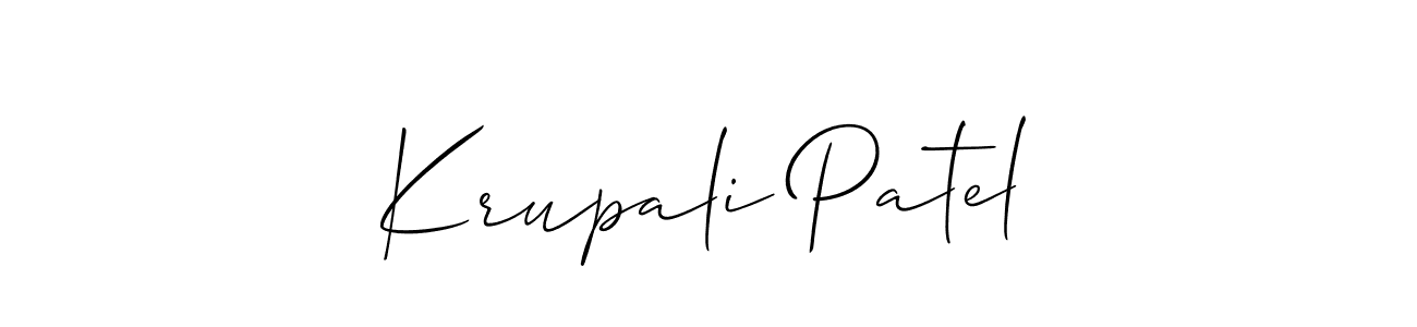 Also You can easily find your signature by using the search form. We will create Krupali Patel name handwritten signature images for you free of cost using Allison_Script sign style. Krupali Patel signature style 2 images and pictures png