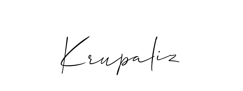 Create a beautiful signature design for name Krupaliz. With this signature (Allison_Script) fonts, you can make a handwritten signature for free. Krupaliz signature style 2 images and pictures png