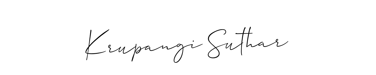 It looks lik you need a new signature style for name Krupangi Suthar. Design unique handwritten (Allison_Script) signature with our free signature maker in just a few clicks. Krupangi Suthar signature style 2 images and pictures png