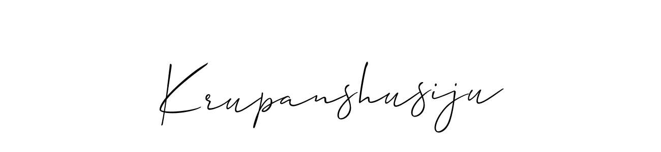 The best way (Allison_Script) to make a short signature is to pick only two or three words in your name. The name Krupanshusiju include a total of six letters. For converting this name. Krupanshusiju signature style 2 images and pictures png