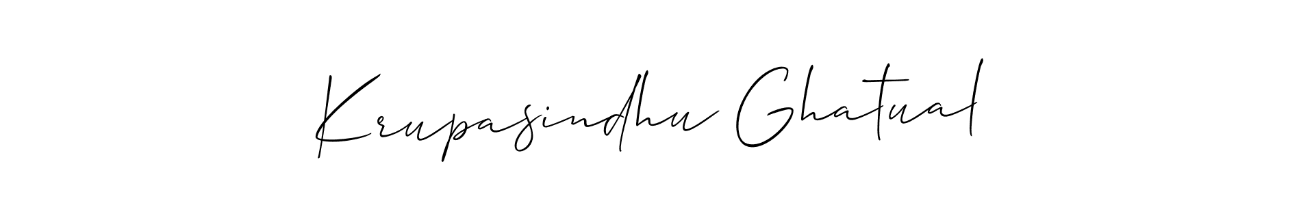 This is the best signature style for the Krupasindhu Ghatual name. Also you like these signature font (Allison_Script). Mix name signature. Krupasindhu Ghatual signature style 2 images and pictures png