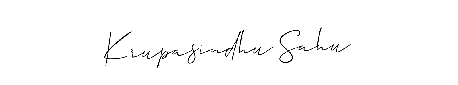How to Draw Krupasindhu Sahu signature style? Allison_Script is a latest design signature styles for name Krupasindhu Sahu. Krupasindhu Sahu signature style 2 images and pictures png