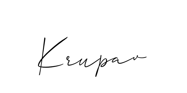 How to Draw Krupav signature style? Allison_Script is a latest design signature styles for name Krupav. Krupav signature style 2 images and pictures png