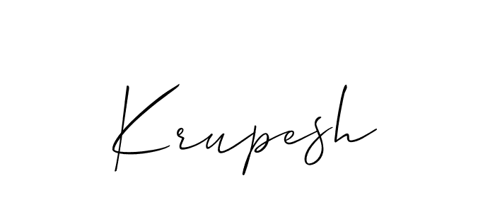 Allison_Script is a professional signature style that is perfect for those who want to add a touch of class to their signature. It is also a great choice for those who want to make their signature more unique. Get Krupesh name to fancy signature for free. Krupesh signature style 2 images and pictures png