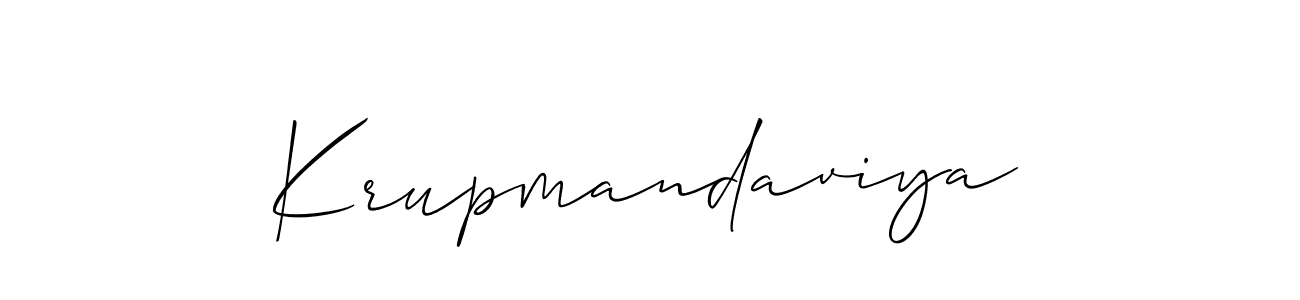 if you are searching for the best signature style for your name Krupmandaviya. so please give up your signature search. here we have designed multiple signature styles  using Allison_Script. Krupmandaviya signature style 2 images and pictures png
