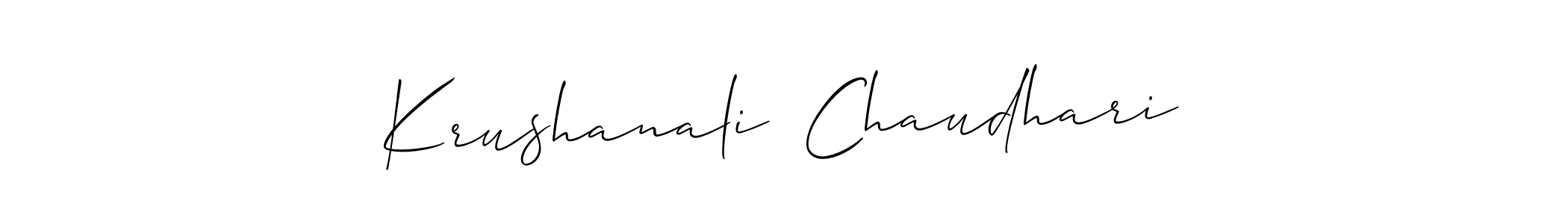 It looks lik you need a new signature style for name Krushanali  Chaudhari. Design unique handwritten (Allison_Script) signature with our free signature maker in just a few clicks. Krushanali  Chaudhari signature style 2 images and pictures png