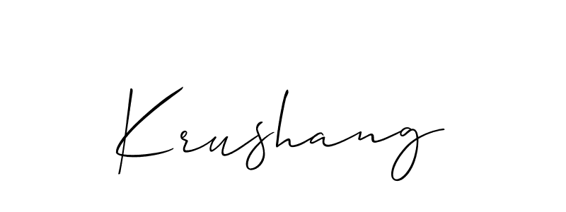 Best and Professional Signature Style for Krushang. Allison_Script Best Signature Style Collection. Krushang signature style 2 images and pictures png