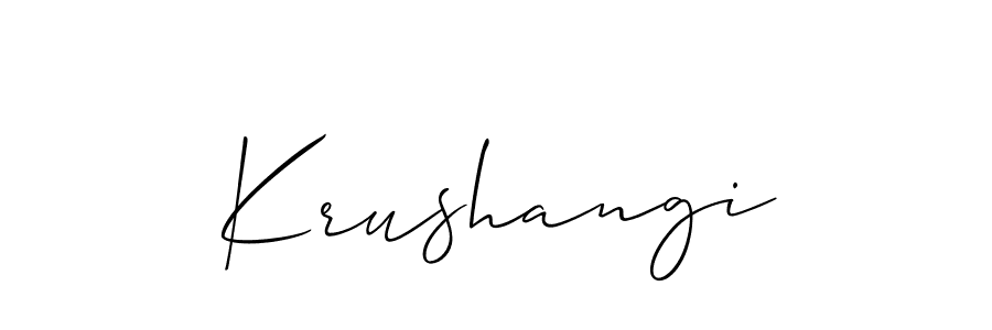 Allison_Script is a professional signature style that is perfect for those who want to add a touch of class to their signature. It is also a great choice for those who want to make their signature more unique. Get Krushangi name to fancy signature for free. Krushangi signature style 2 images and pictures png