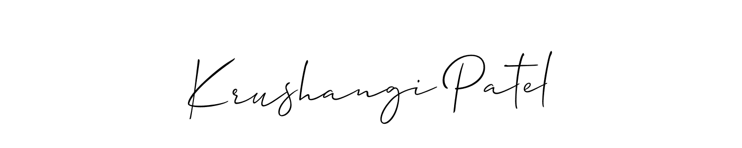 How to make Krushangi Patel name signature. Use Allison_Script style for creating short signs online. This is the latest handwritten sign. Krushangi Patel signature style 2 images and pictures png