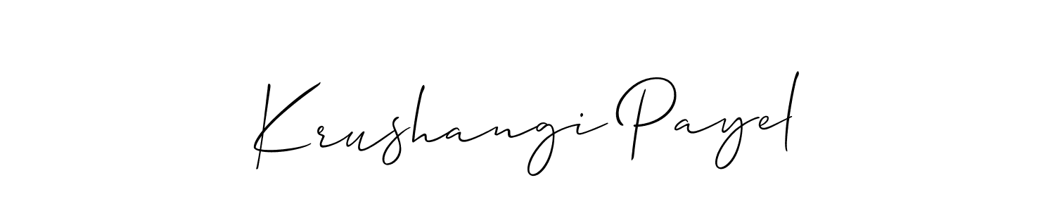 Krushangi Payel stylish signature style. Best Handwritten Sign (Allison_Script) for my name. Handwritten Signature Collection Ideas for my name Krushangi Payel. Krushangi Payel signature style 2 images and pictures png
