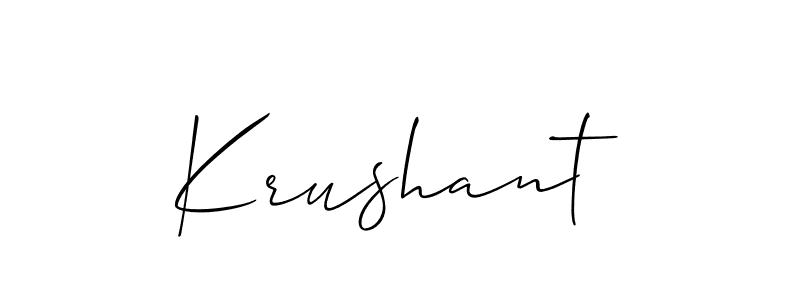 Use a signature maker to create a handwritten signature online. With this signature software, you can design (Allison_Script) your own signature for name Krushant. Krushant signature style 2 images and pictures png