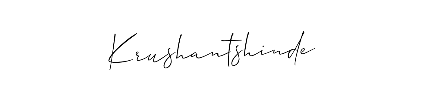 Allison_Script is a professional signature style that is perfect for those who want to add a touch of class to their signature. It is also a great choice for those who want to make their signature more unique. Get Krushantshinde name to fancy signature for free. Krushantshinde signature style 2 images and pictures png