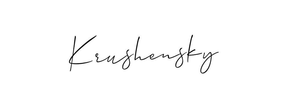 Krushensky stylish signature style. Best Handwritten Sign (Allison_Script) for my name. Handwritten Signature Collection Ideas for my name Krushensky. Krushensky signature style 2 images and pictures png