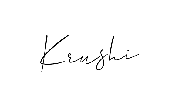 if you are searching for the best signature style for your name Krushi. so please give up your signature search. here we have designed multiple signature styles  using Allison_Script. Krushi signature style 2 images and pictures png