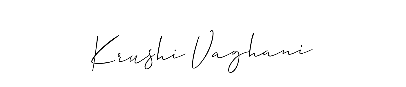 if you are searching for the best signature style for your name Krushi Vaghani. so please give up your signature search. here we have designed multiple signature styles  using Allison_Script. Krushi Vaghani signature style 2 images and pictures png