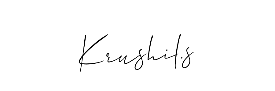You should practise on your own different ways (Allison_Script) to write your name (Krushil.s) in signature. don't let someone else do it for you. Krushil.s signature style 2 images and pictures png