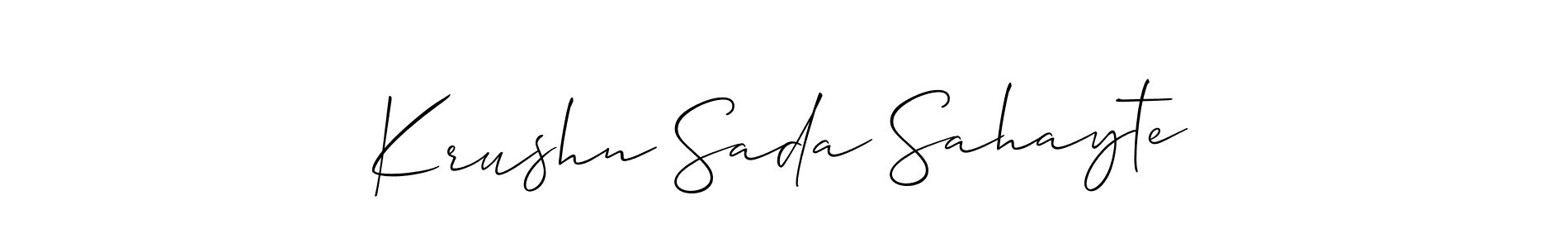 Once you've used our free online signature maker to create your best signature Allison_Script style, it's time to enjoy all of the benefits that Krushn Sada Sahayte name signing documents. Krushn Sada Sahayte signature style 2 images and pictures png