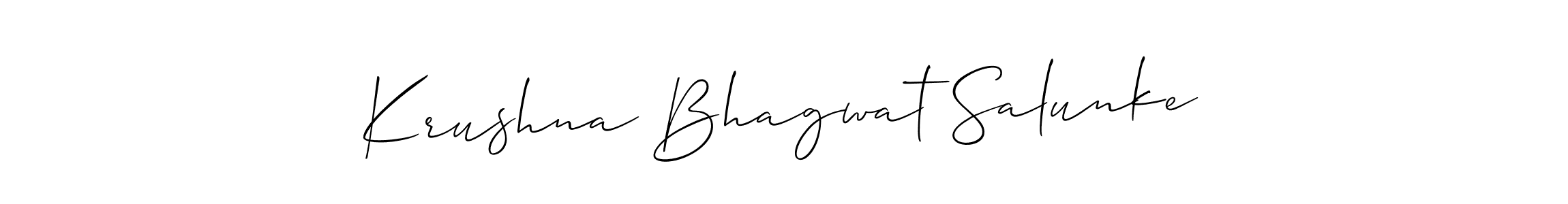 Allison_Script is a professional signature style that is perfect for those who want to add a touch of class to their signature. It is also a great choice for those who want to make their signature more unique. Get Krushna Bhagwat Salunke name to fancy signature for free. Krushna Bhagwat Salunke signature style 2 images and pictures png