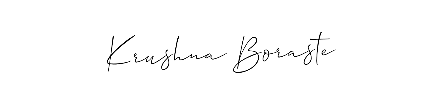 This is the best signature style for the Krushna Boraste name. Also you like these signature font (Allison_Script). Mix name signature. Krushna Boraste signature style 2 images and pictures png