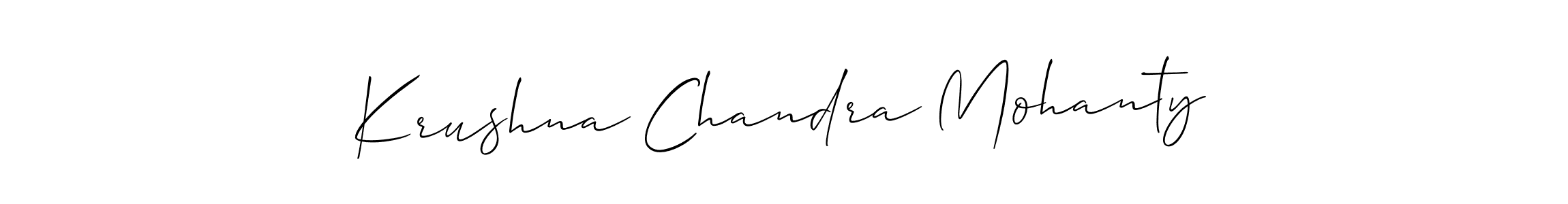 Create a beautiful signature design for name Krushna Chandra Mohanty. With this signature (Allison_Script) fonts, you can make a handwritten signature for free. Krushna Chandra Mohanty signature style 2 images and pictures png