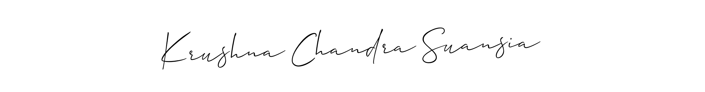 How to make Krushna Chandra Suansia name signature. Use Allison_Script style for creating short signs online. This is the latest handwritten sign. Krushna Chandra Suansia signature style 2 images and pictures png