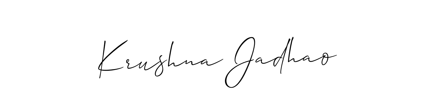 You can use this online signature creator to create a handwritten signature for the name Krushna Jadhao. This is the best online autograph maker. Krushna Jadhao signature style 2 images and pictures png