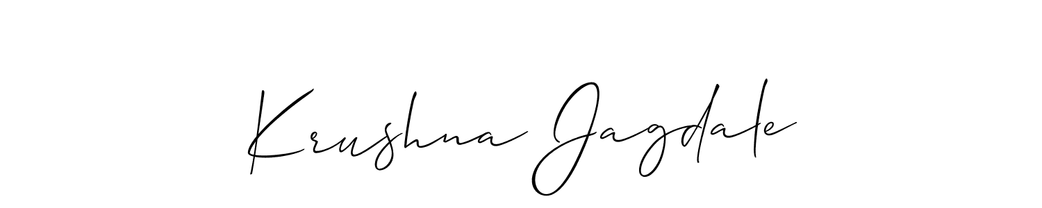 Also we have Krushna Jagdale name is the best signature style. Create professional handwritten signature collection using Allison_Script autograph style. Krushna Jagdale signature style 2 images and pictures png