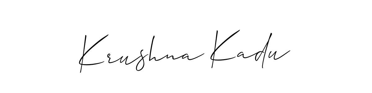 How to make Krushna Kadu name signature. Use Allison_Script style for creating short signs online. This is the latest handwritten sign. Krushna Kadu signature style 2 images and pictures png