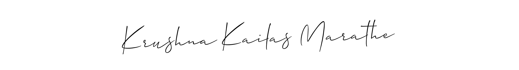 Use a signature maker to create a handwritten signature online. With this signature software, you can design (Allison_Script) your own signature for name Krushna Kailas Marathe. Krushna Kailas Marathe signature style 2 images and pictures png
