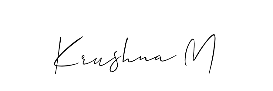 Similarly Allison_Script is the best handwritten signature design. Signature creator online .You can use it as an online autograph creator for name Krushna M. Krushna M signature style 2 images and pictures png