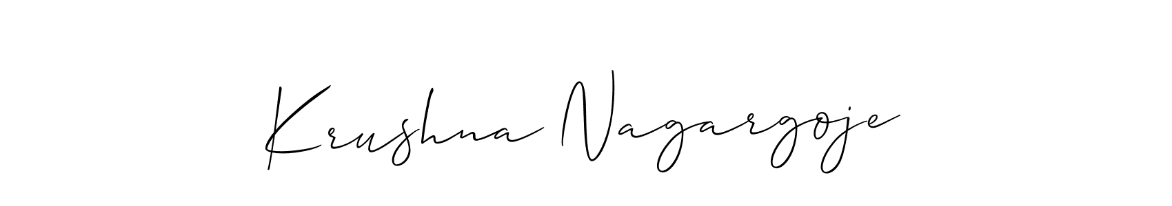 Create a beautiful signature design for name Krushna Nagargoje. With this signature (Allison_Script) fonts, you can make a handwritten signature for free. Krushna Nagargoje signature style 2 images and pictures png