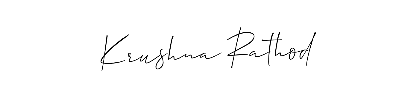 Design your own signature with our free online signature maker. With this signature software, you can create a handwritten (Allison_Script) signature for name Krushna Rathod. Krushna Rathod signature style 2 images and pictures png