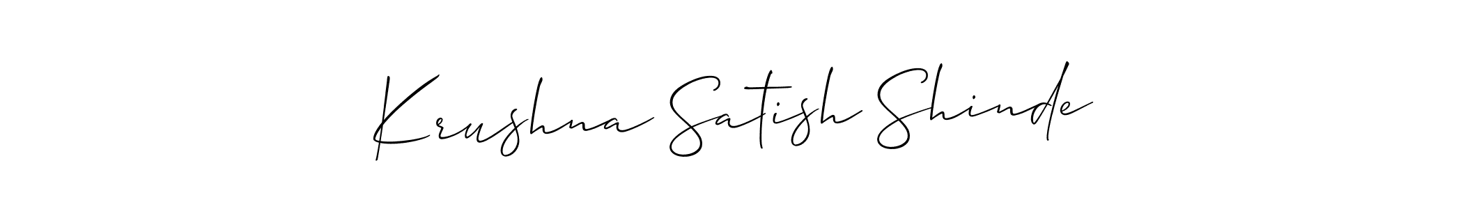 Make a short Krushna Satish Shinde signature style. Manage your documents anywhere anytime using Allison_Script. Create and add eSignatures, submit forms, share and send files easily. Krushna Satish Shinde signature style 2 images and pictures png