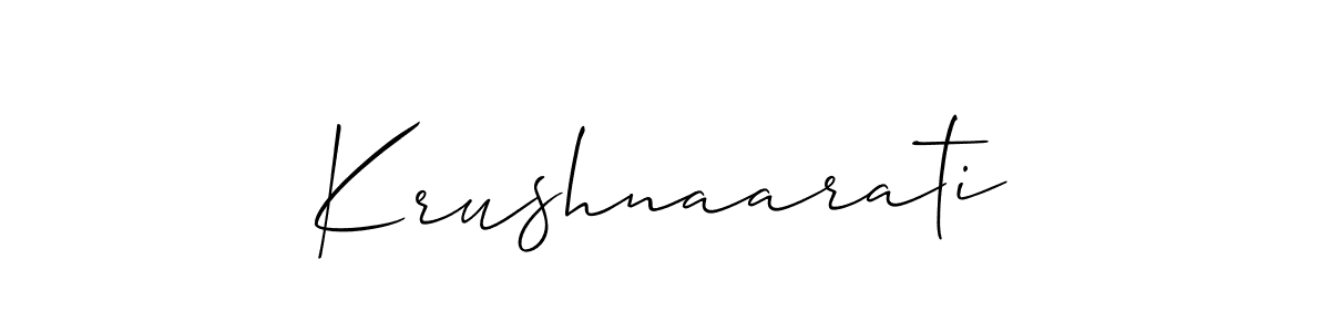 You should practise on your own different ways (Allison_Script) to write your name (Krushnaarati) in signature. don't let someone else do it for you. Krushnaarati signature style 2 images and pictures png