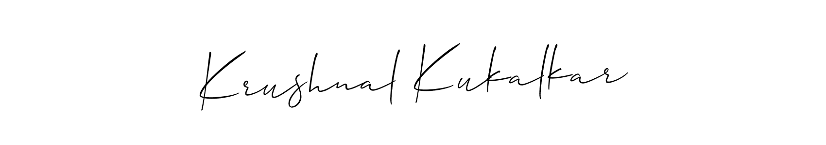 Make a short Krushnal Kukalkar signature style. Manage your documents anywhere anytime using Allison_Script. Create and add eSignatures, submit forms, share and send files easily. Krushnal Kukalkar signature style 2 images and pictures png