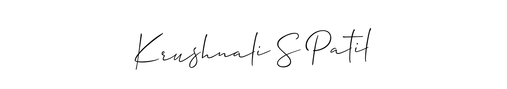 Make a beautiful signature design for name Krushnali S Patil. With this signature (Allison_Script) style, you can create a handwritten signature for free. Krushnali S Patil signature style 2 images and pictures png