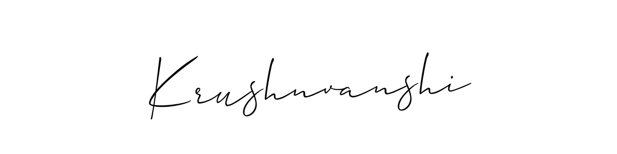 Allison_Script is a professional signature style that is perfect for those who want to add a touch of class to their signature. It is also a great choice for those who want to make their signature more unique. Get Krushnvanshi name to fancy signature for free. Krushnvanshi signature style 2 images and pictures png