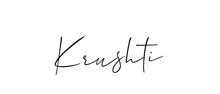 How to make Krushti name signature. Use Allison_Script style for creating short signs online. This is the latest handwritten sign. Krushti signature style 2 images and pictures png