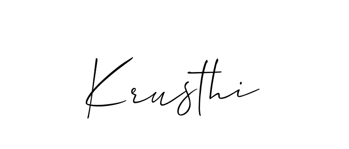 You should practise on your own different ways (Allison_Script) to write your name (Krusthi) in signature. don't let someone else do it for you. Krusthi signature style 2 images and pictures png