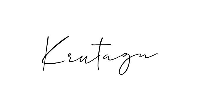 How to Draw Krutagn signature style? Allison_Script is a latest design signature styles for name Krutagn. Krutagn signature style 2 images and pictures png