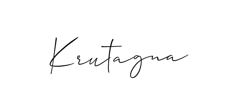 You can use this online signature creator to create a handwritten signature for the name Krutagna. This is the best online autograph maker. Krutagna signature style 2 images and pictures png