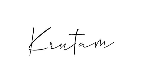 The best way (Allison_Script) to make a short signature is to pick only two or three words in your name. The name Krutam include a total of six letters. For converting this name. Krutam signature style 2 images and pictures png