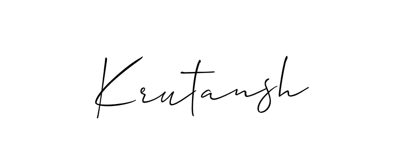 Make a beautiful signature design for name Krutansh. With this signature (Allison_Script) style, you can create a handwritten signature for free. Krutansh signature style 2 images and pictures png