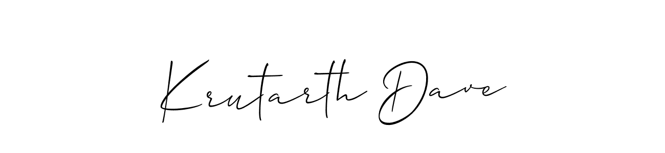 The best way (Allison_Script) to make a short signature is to pick only two or three words in your name. The name Krutarth Dave include a total of six letters. For converting this name. Krutarth Dave signature style 2 images and pictures png