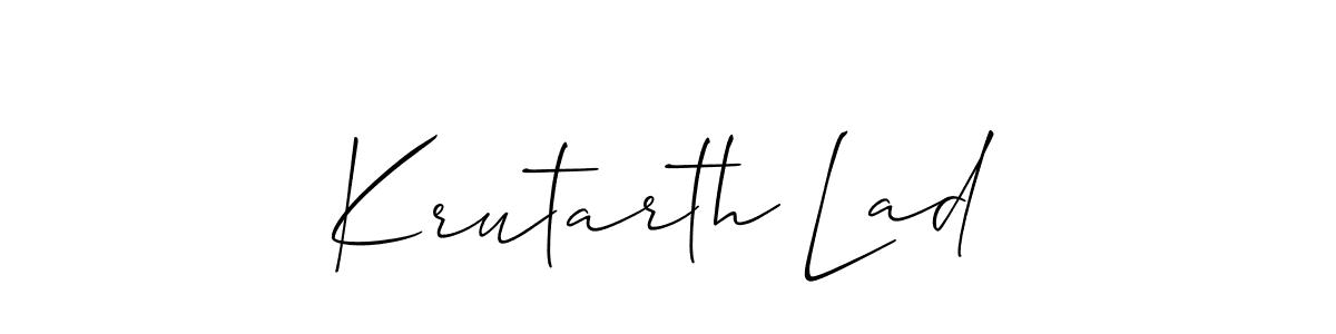 You should practise on your own different ways (Allison_Script) to write your name (Krutarth Lad) in signature. don't let someone else do it for you. Krutarth Lad signature style 2 images and pictures png