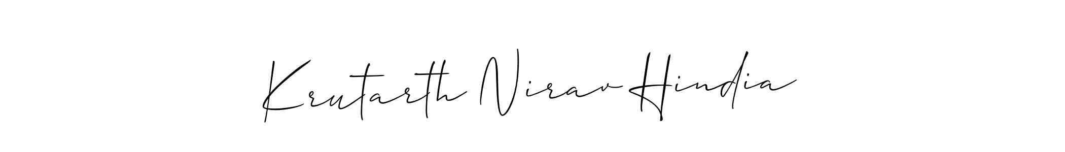 This is the best signature style for the Krutarth Nirav Hindia name. Also you like these signature font (Allison_Script). Mix name signature. Krutarth Nirav Hindia signature style 2 images and pictures png