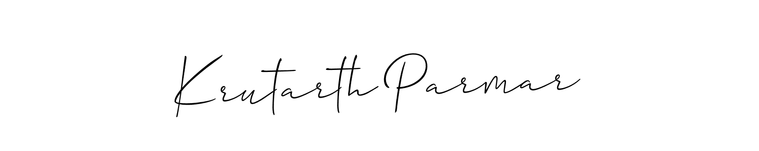 Also You can easily find your signature by using the search form. We will create Krutarth Parmar name handwritten signature images for you free of cost using Allison_Script sign style. Krutarth Parmar signature style 2 images and pictures png