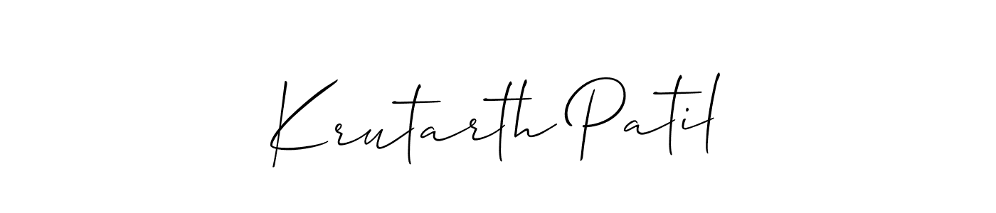 Also You can easily find your signature by using the search form. We will create Krutarth Patil name handwritten signature images for you free of cost using Allison_Script sign style. Krutarth Patil signature style 2 images and pictures png