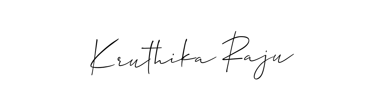 Also You can easily find your signature by using the search form. We will create Kruthika Raju name handwritten signature images for you free of cost using Allison_Script sign style. Kruthika Raju signature style 2 images and pictures png