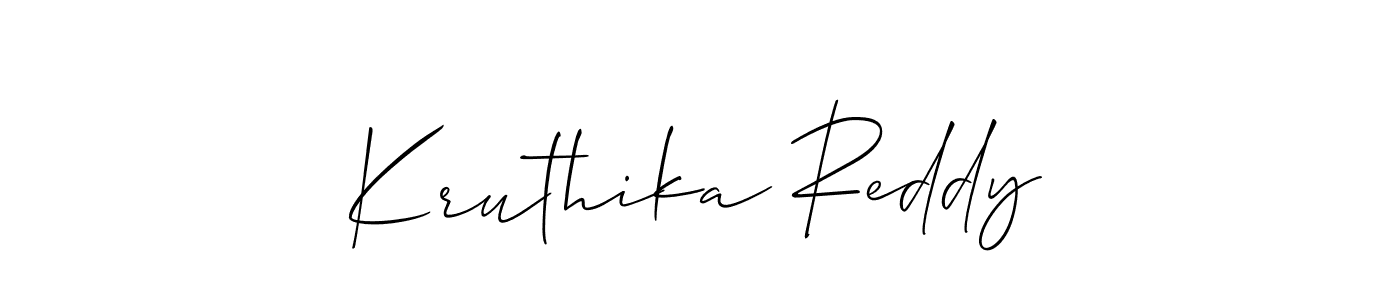 How to make Kruthika Reddy name signature. Use Allison_Script style for creating short signs online. This is the latest handwritten sign. Kruthika Reddy signature style 2 images and pictures png